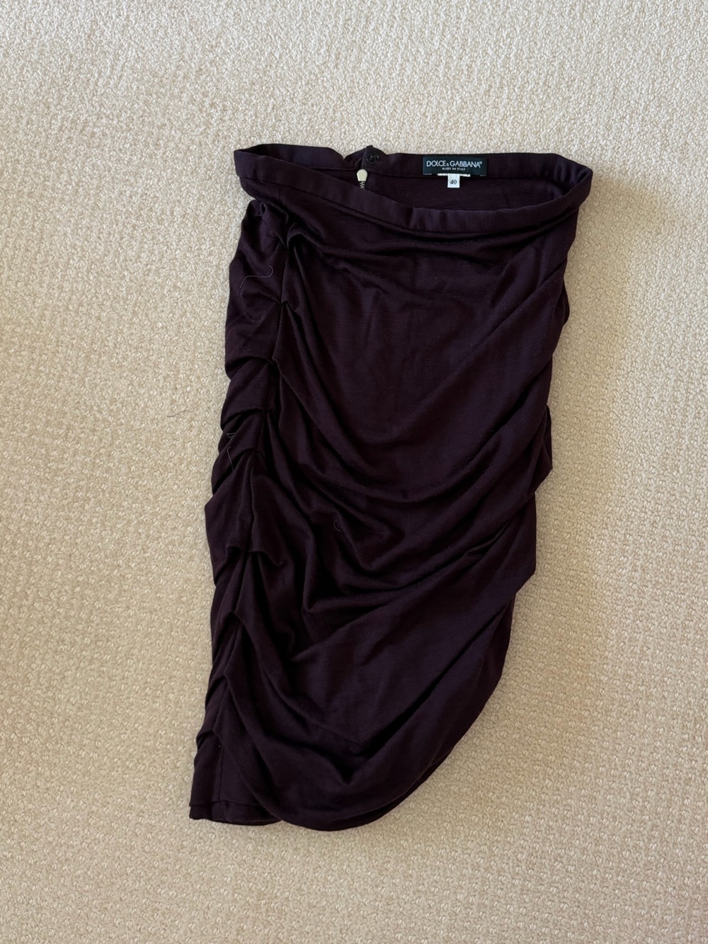 Dolce and Gabana Purple Ruched Maxi Skirt